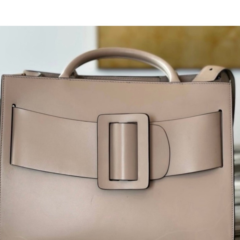 Boyy Bobby Beige Leather Buckle Tote